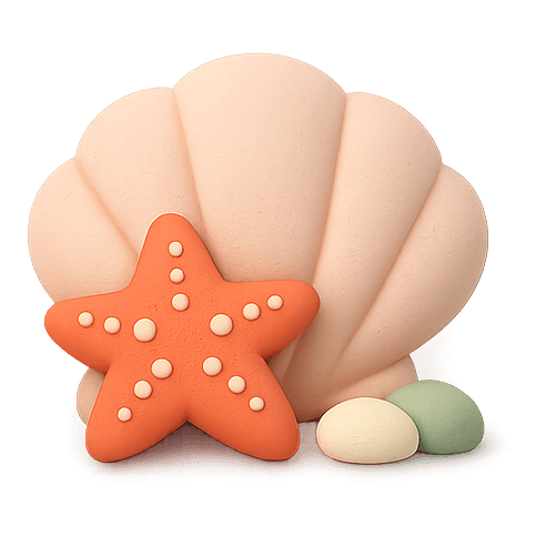 Conchiglia con stella marina